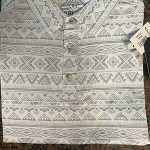 BURLEBO White and Gray Geometric Polo Shirt
